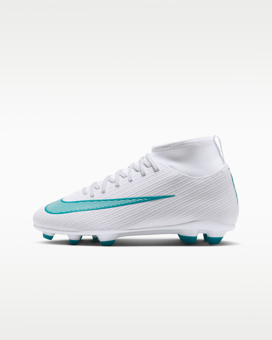 Nike Jr. Mercurial Superfly 11 Club Older Kids' Multi-Ground High-Top Football Boots - White/Dusty Cactus