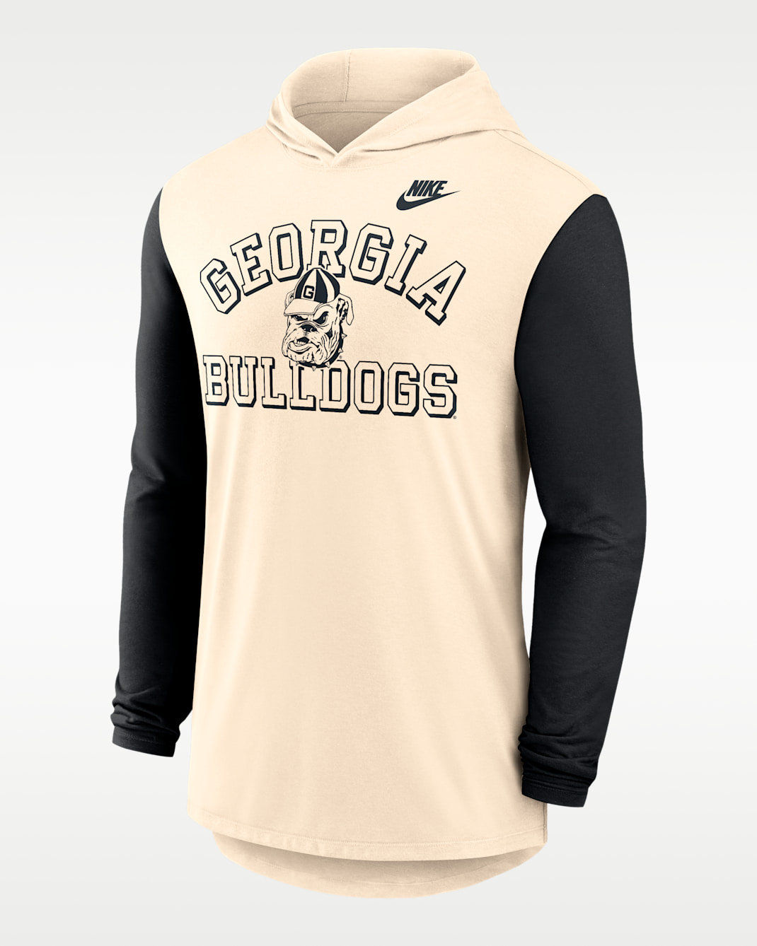 Georgia Legacy Men's Nike Dri-FIT College Long-Sleeve Hooded T-Shirt - Natural