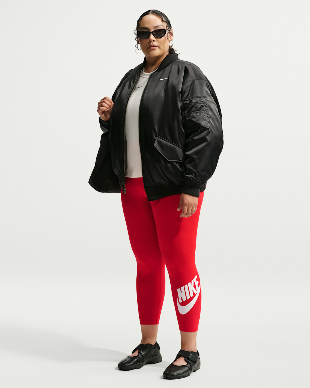 Nike Sportswear Classics Women's High-Waisted Graphic Leggings (Plus Size) - University Red/White