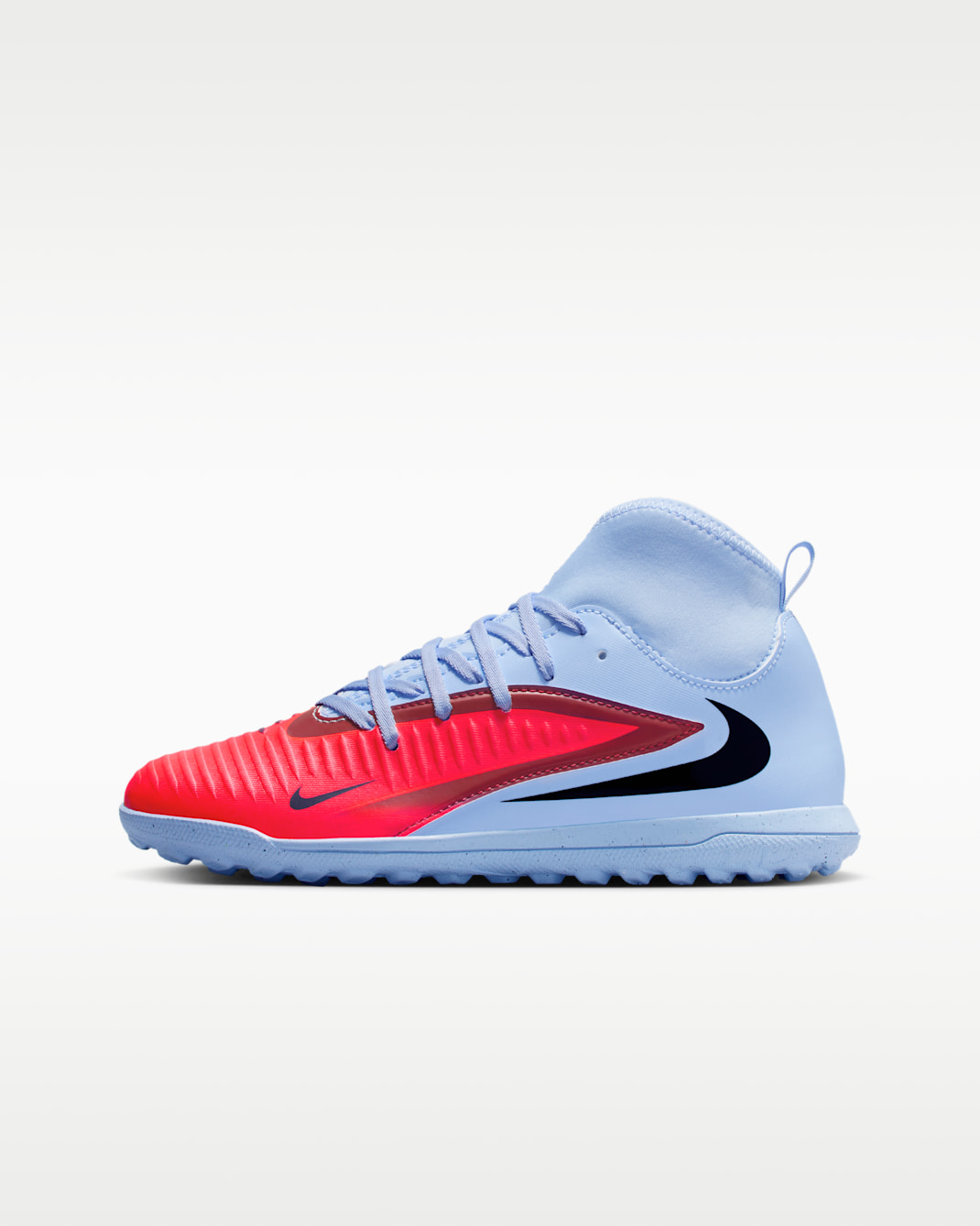 Nike Jr. Phantom 6 High Club Genç Çocuk Halı Saha Kramponu - Royal Tint/Bright Crimson