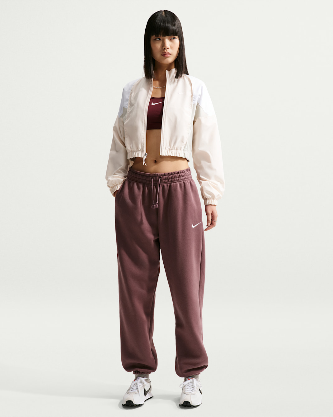 Nike Sportswear Phoenix Fleece Women's High-Waisted Oversized Tracksuit Bottoms - Tattoo/Sail
