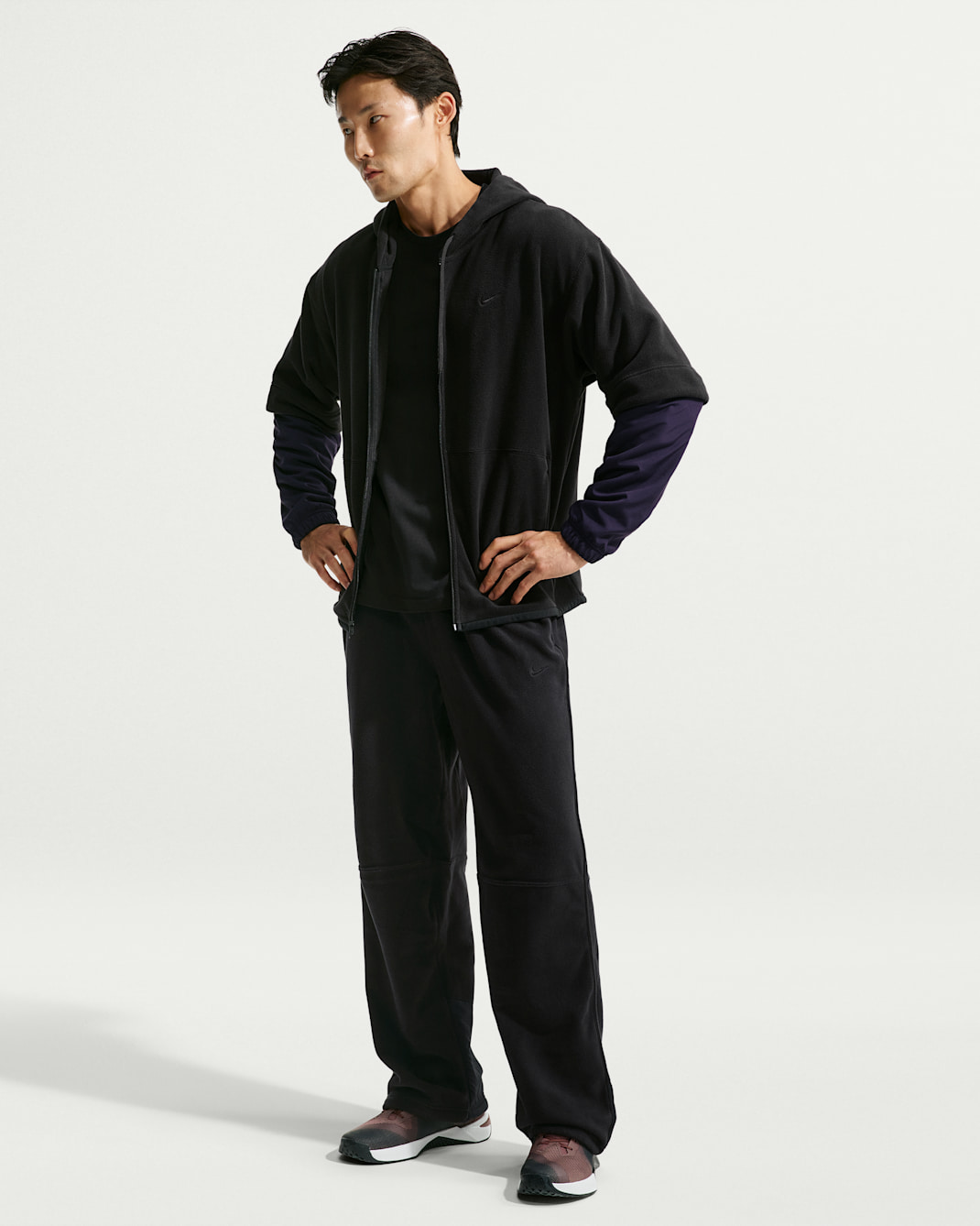 Nike Men's Therma-FIT Versatile Trousers - Black/Purple Dynasty/Black/Black