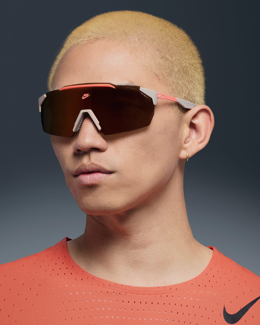 Nike Limitless Shield Mirrored Sunglasses - College Grey/Orange