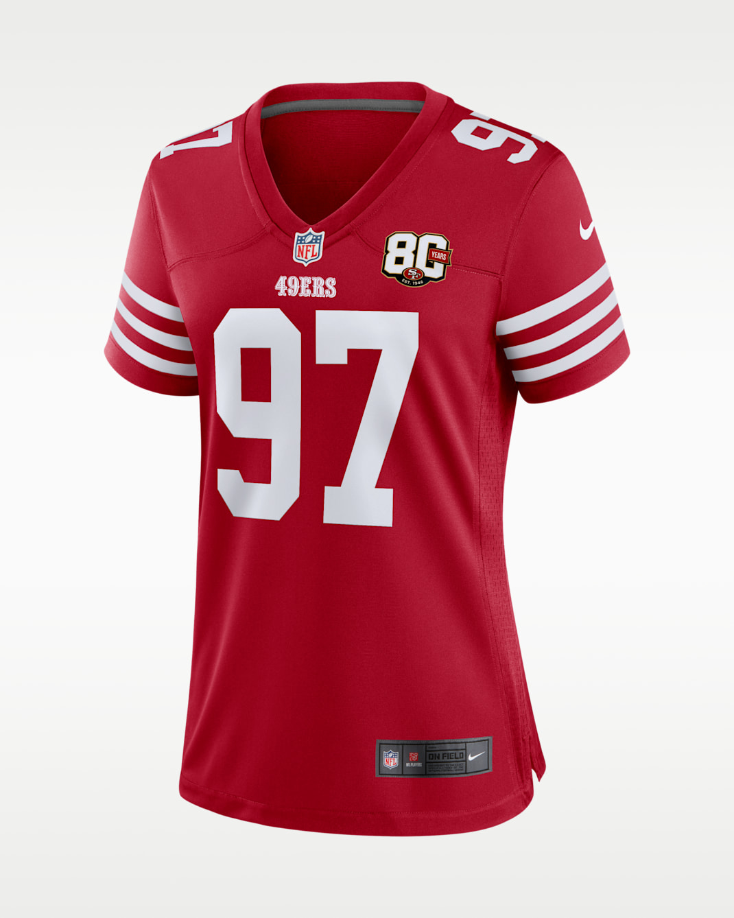 Nick Bosa San Francisco 49ers 80th Anniversary Women's Nike NFL Game Jersey - Scarlet