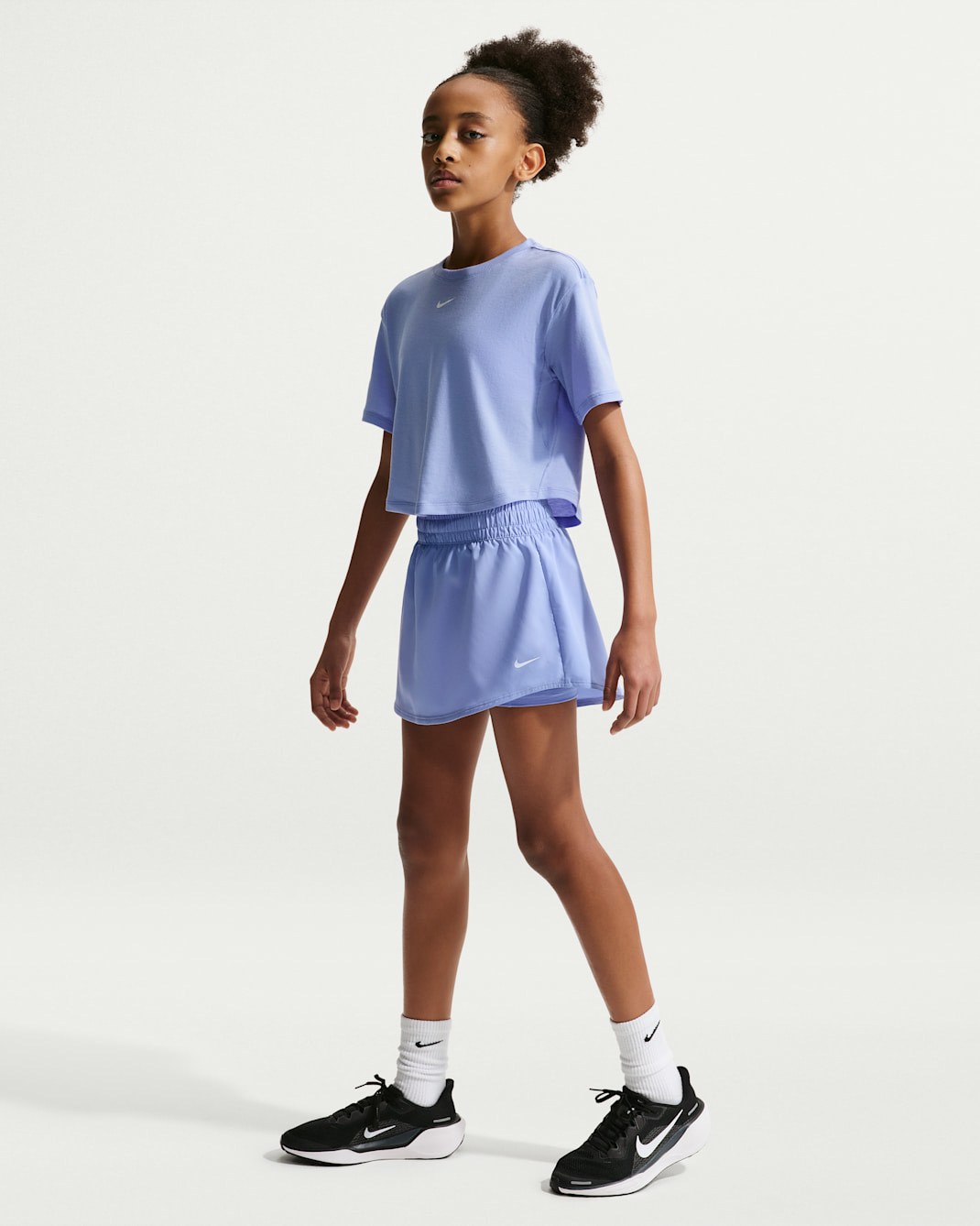 Nike One Older Kids' (Girls') Dri-FIT High-Waisted Skort - Light Thistle/White