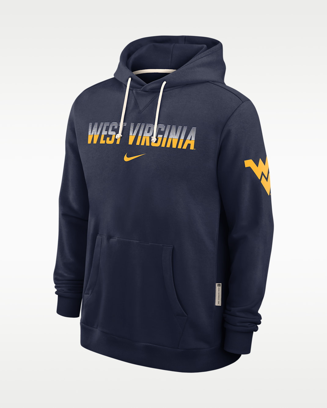 Sudadera con gorro sin cierre universitaria Nike Dri-FIT para hombre West Virginia Sideline Standard Issue - Azul marino universitario
