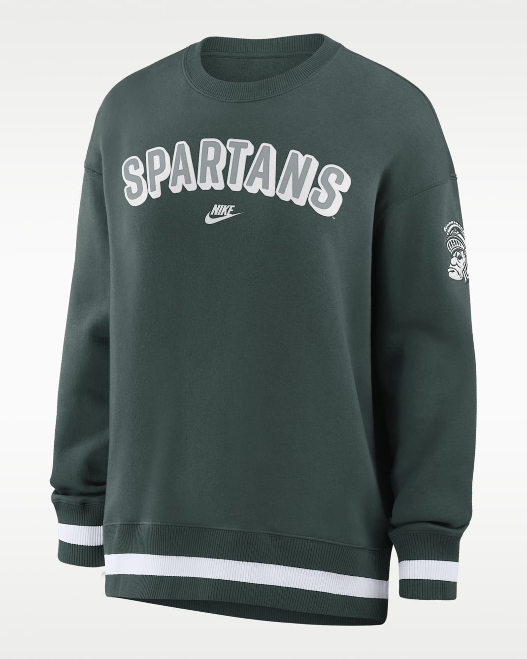 Michigan State Legacy Phoenix Women's Nike College Oversized Pullover Crew - Pro Green