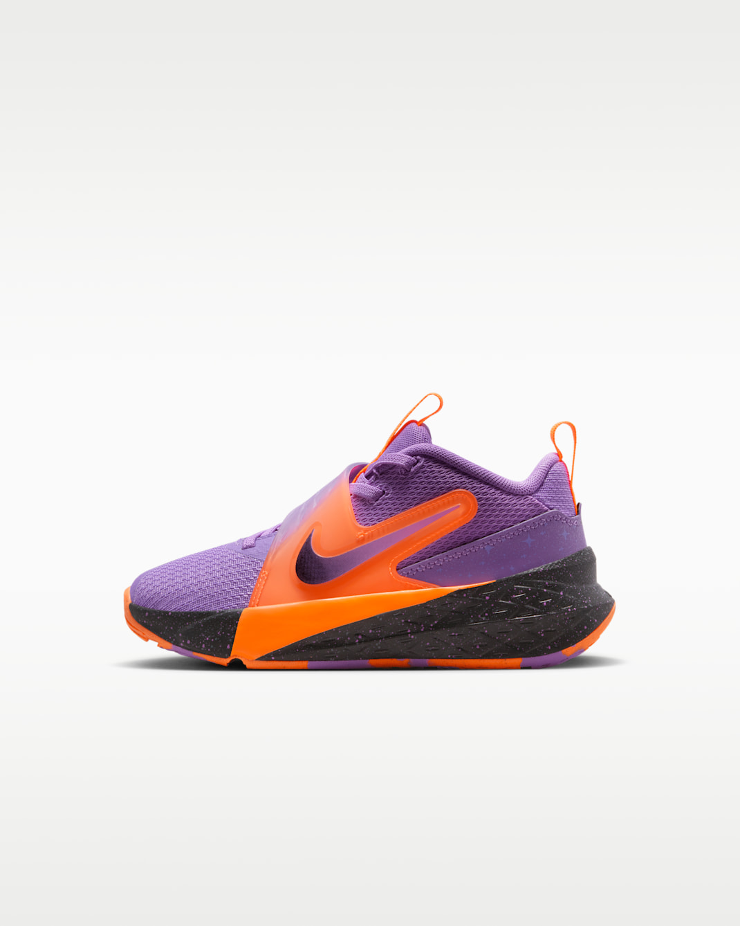 Nike Team Hustle D 12 Younger Kids' Shoes - Bright Violet/Total Orange/Cool Grey/Black