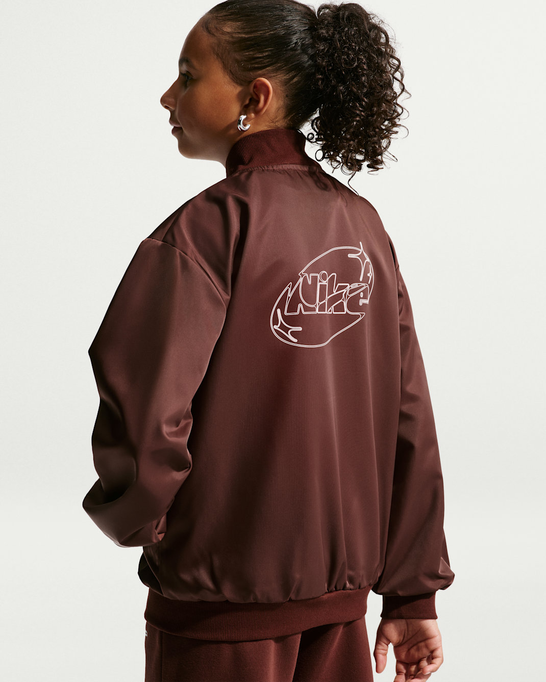 Chamarra para niñas talla grande Nike Sportswear - Dátil místico/Blanco