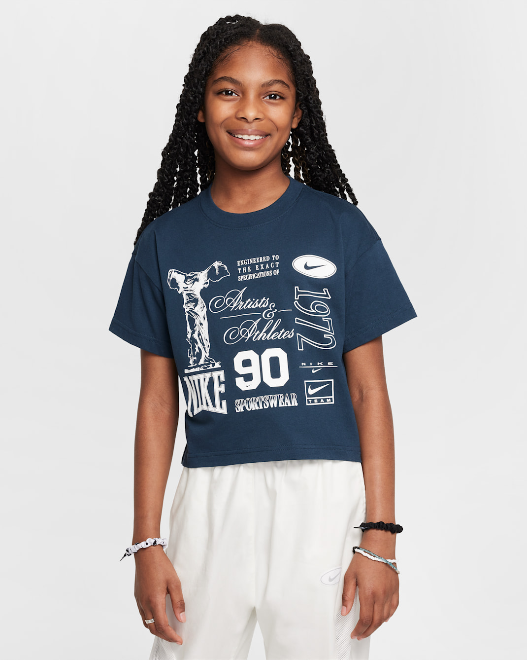 나이키 스포츠웨어 주니어(여아) 티셔츠 - 아머리 네이비