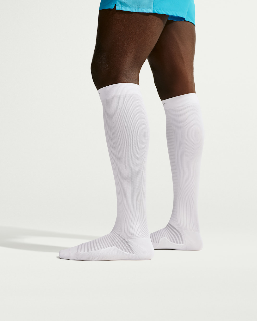 Nike Spark Lightweight Over-The-Calf Compression Running Socks - White/Reflect Silver