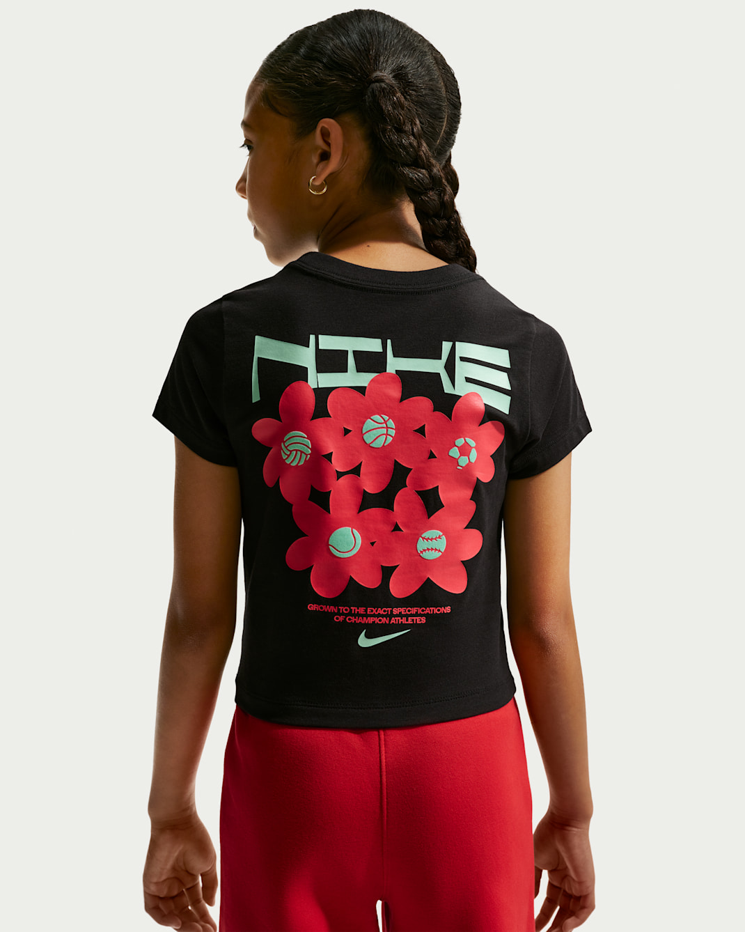 Nike Sportswear Big Kids' (Girls') Slim Cropped T-Shirt - Black