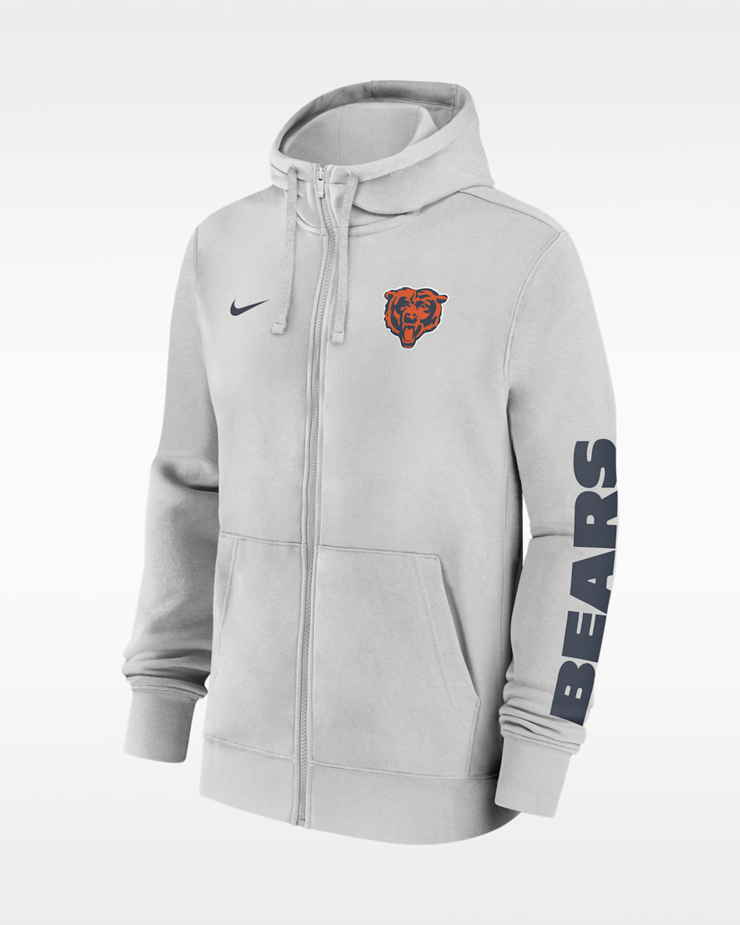 Sudadera con gorro Nike de la NFL de cierre completo para hombre Chicago Bears Club - Gris