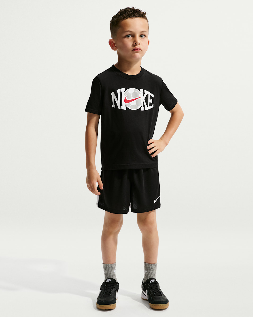 Nike Little Kids' Soccer Graphic T-Shirt and Shorts Set - Black
