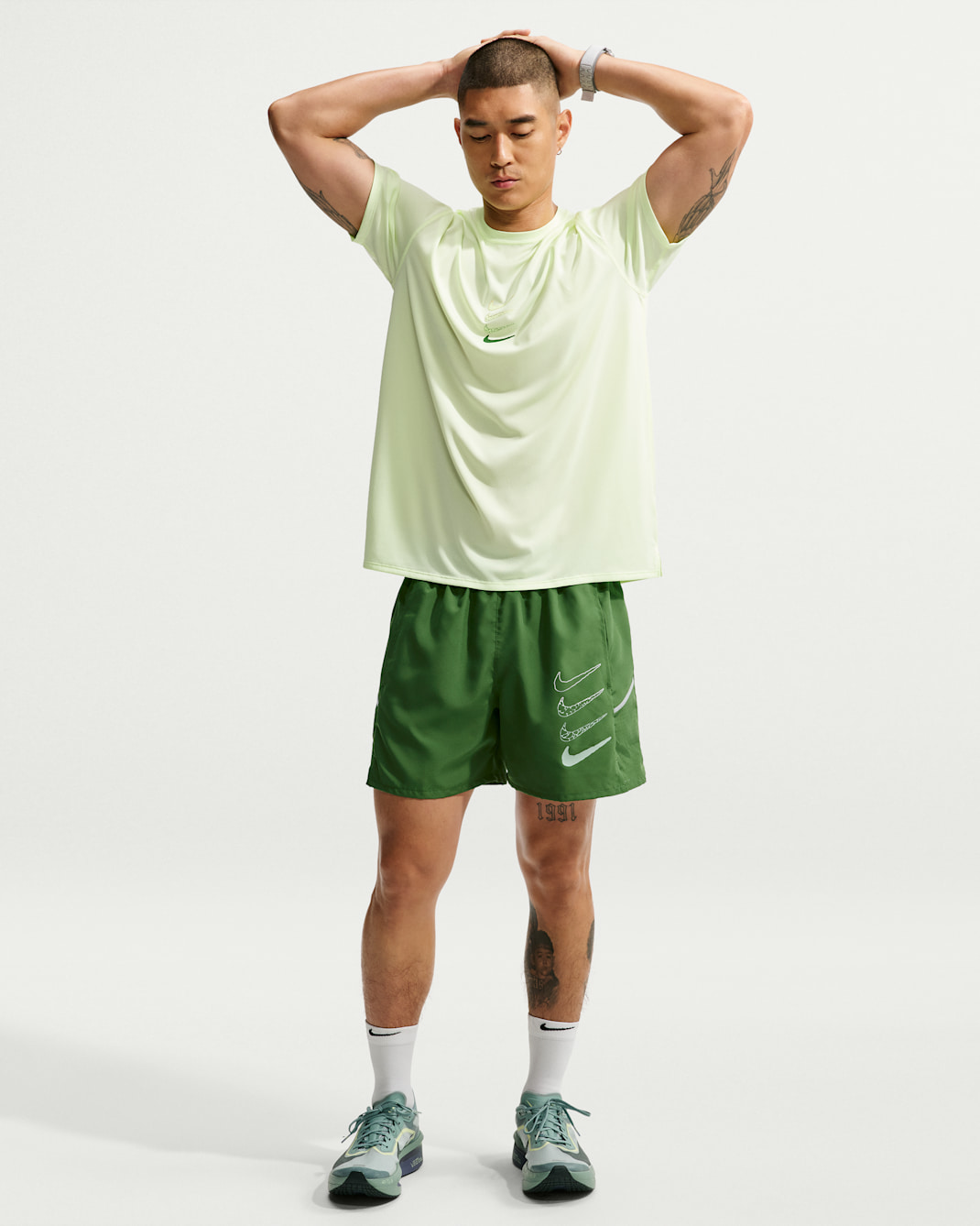 Nike Miler Dri-FIT Laufshorts mit Futter (ca. 13 cm, Herren) - Forest Green