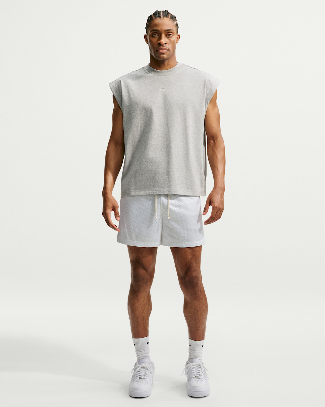 Nike Standard Issue Men's 5" Practice Mesh Basketball Shorts - White/Pale Ivory/Black