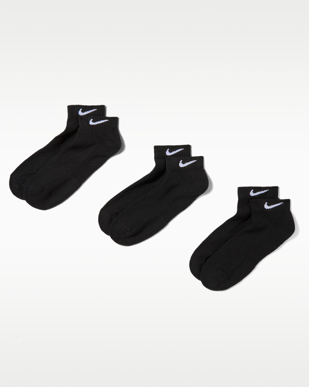 Calcetines de entrenamiento bajos (3 pares) Nike Everyday Cushioned - Negro/Blanco