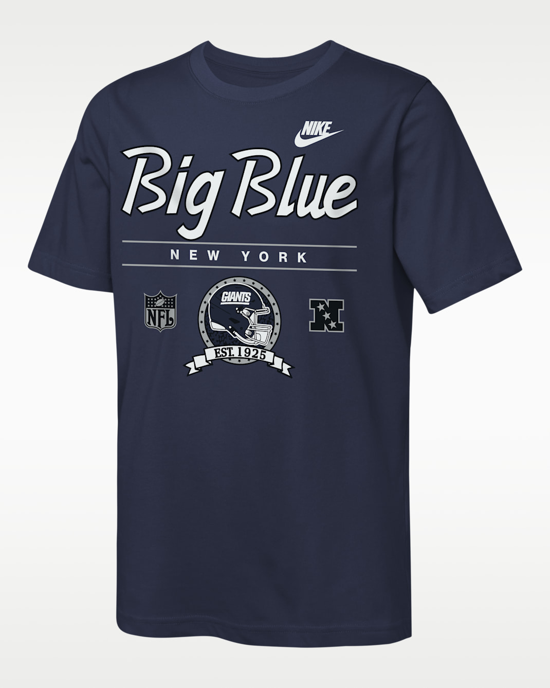 New York Giants Rewind Hometown Slub Big Kids' Nike Dri-FIT NFL T-Shirt - College Navy