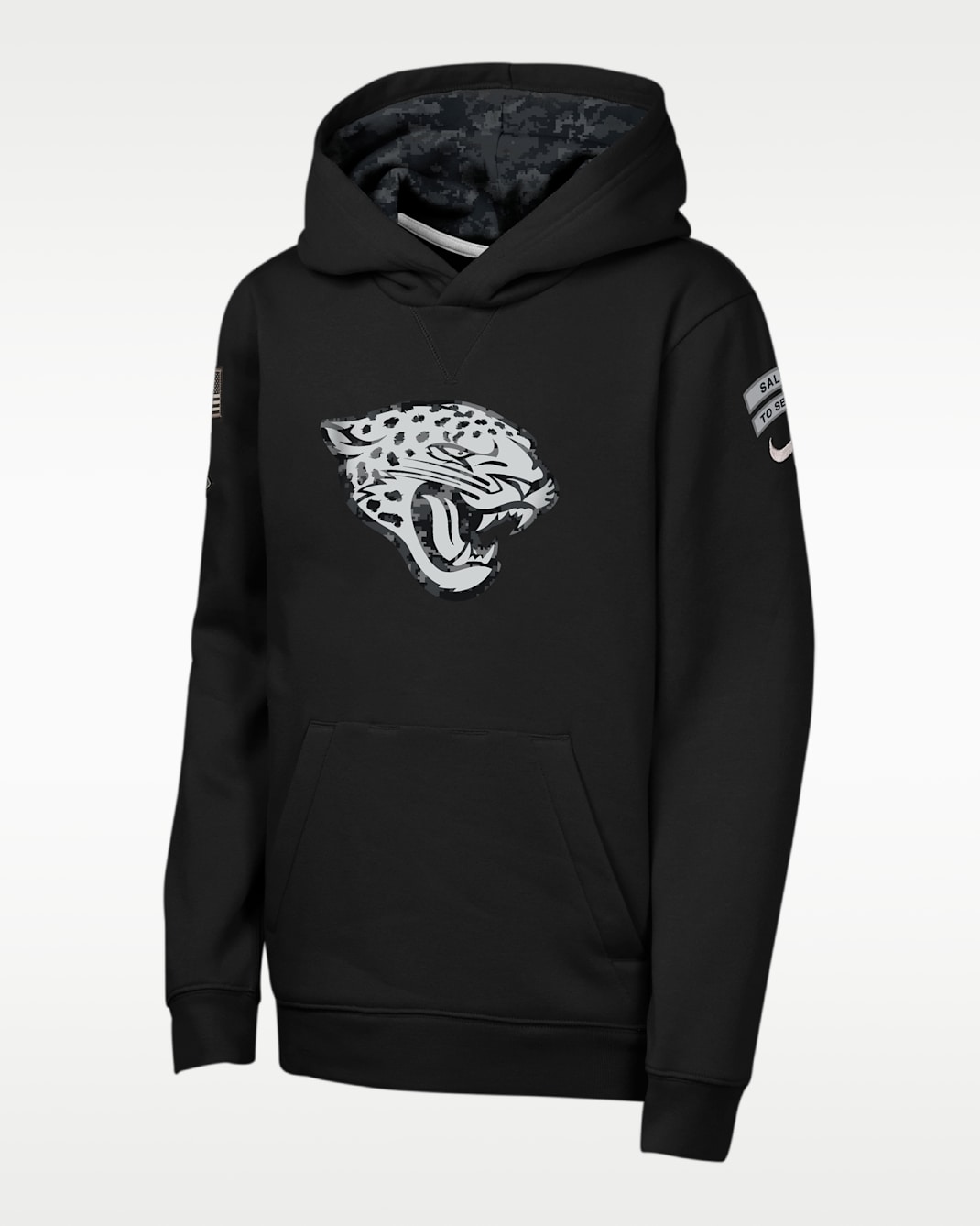 Sudadera con gorro sin cierre Nike de la NFL para niños talla grande Jacksonville Jaguars Salute to Service Sideline Club - Negro
