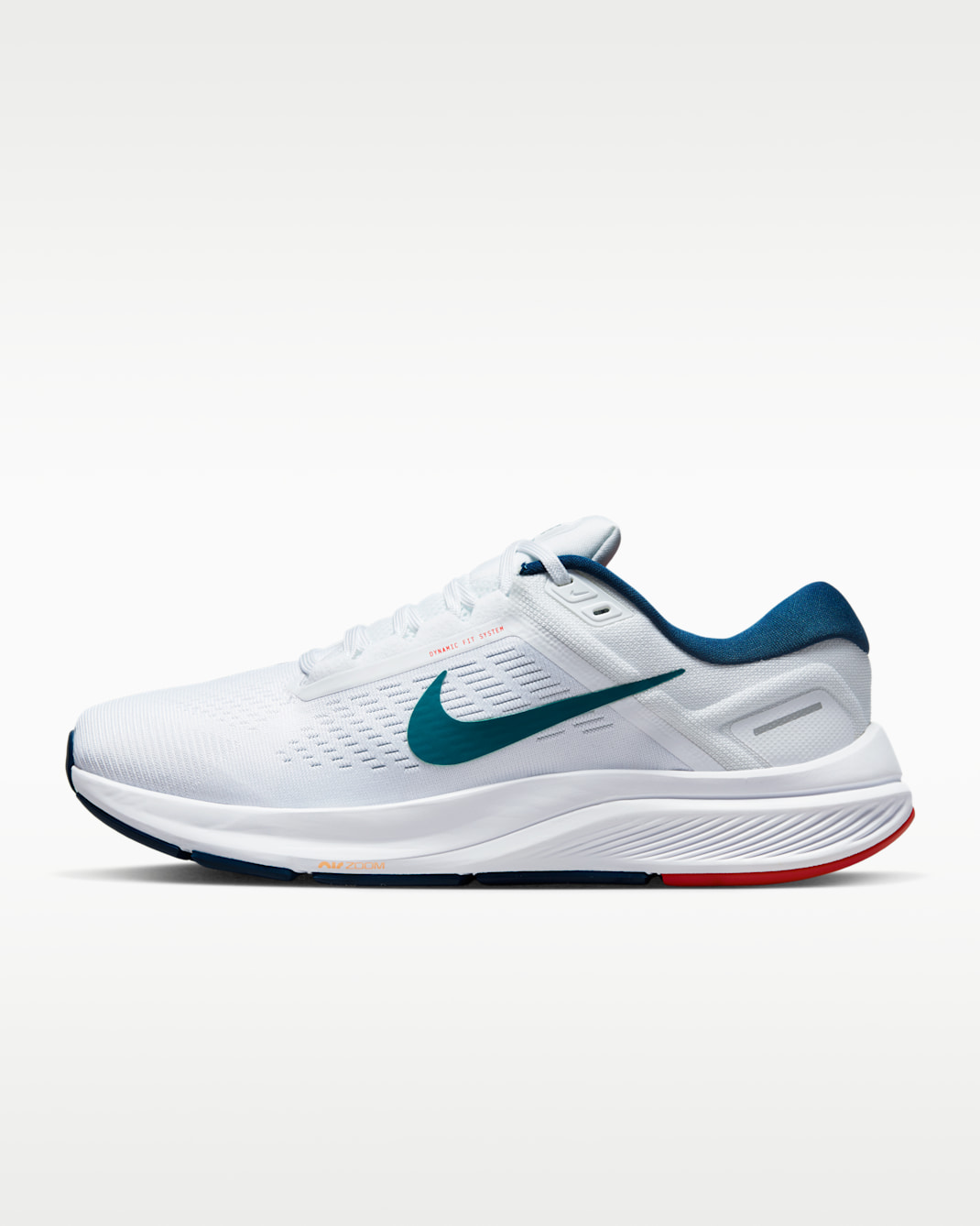 Nike Structure 24 Tenis de correr en pavimento para hombre - Blanco/Azul valeriana/Carmesí claro/Abeto brillante