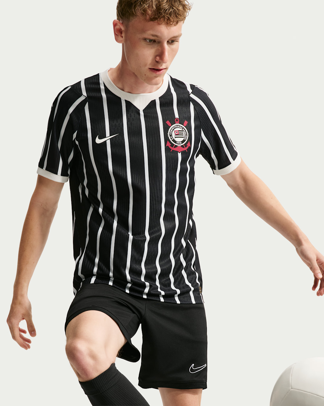 S.C. Corinthians 2026/27 Match Away Men's Nike Aero-FIT Football Authentic Shirt - Black/Sail/Sail