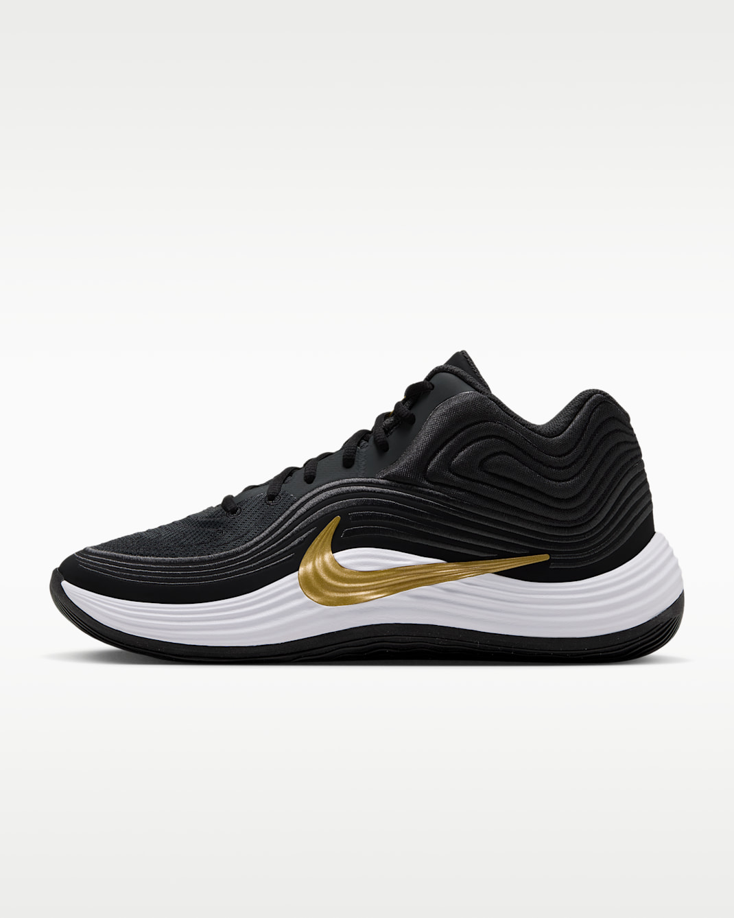 Nike Precision 8 MID Men's Basketball Shoes - Dark Smoke Grey/Black/Flat Gold/Metallic Gold