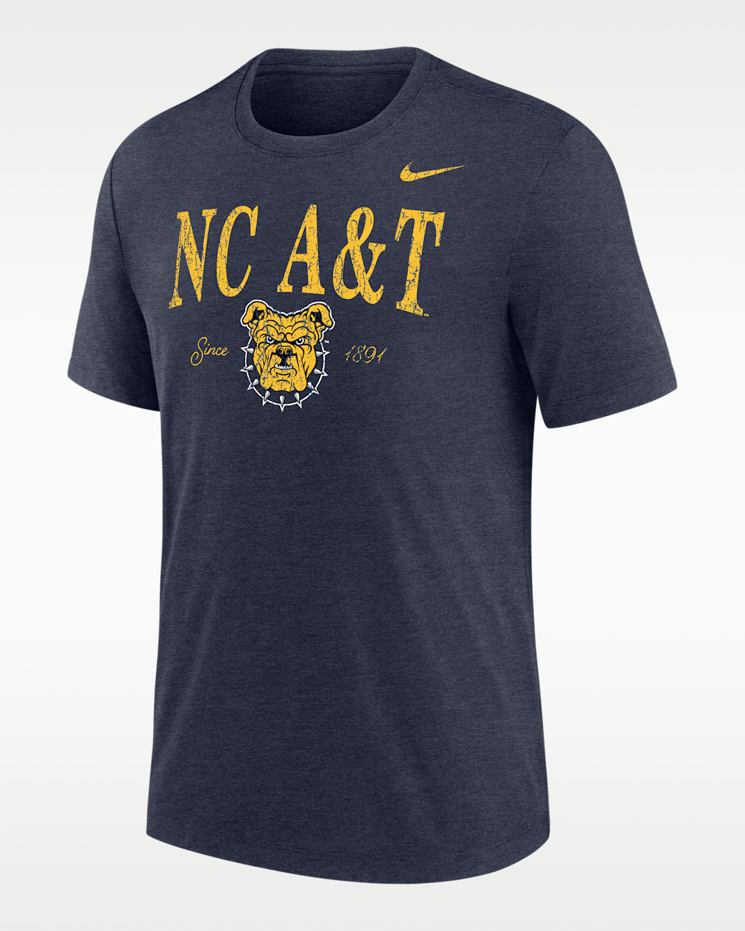 Nike College (North Carolina A&T University) Men's Tri-Blend Short-Sleeve T-Shirt - College Navy