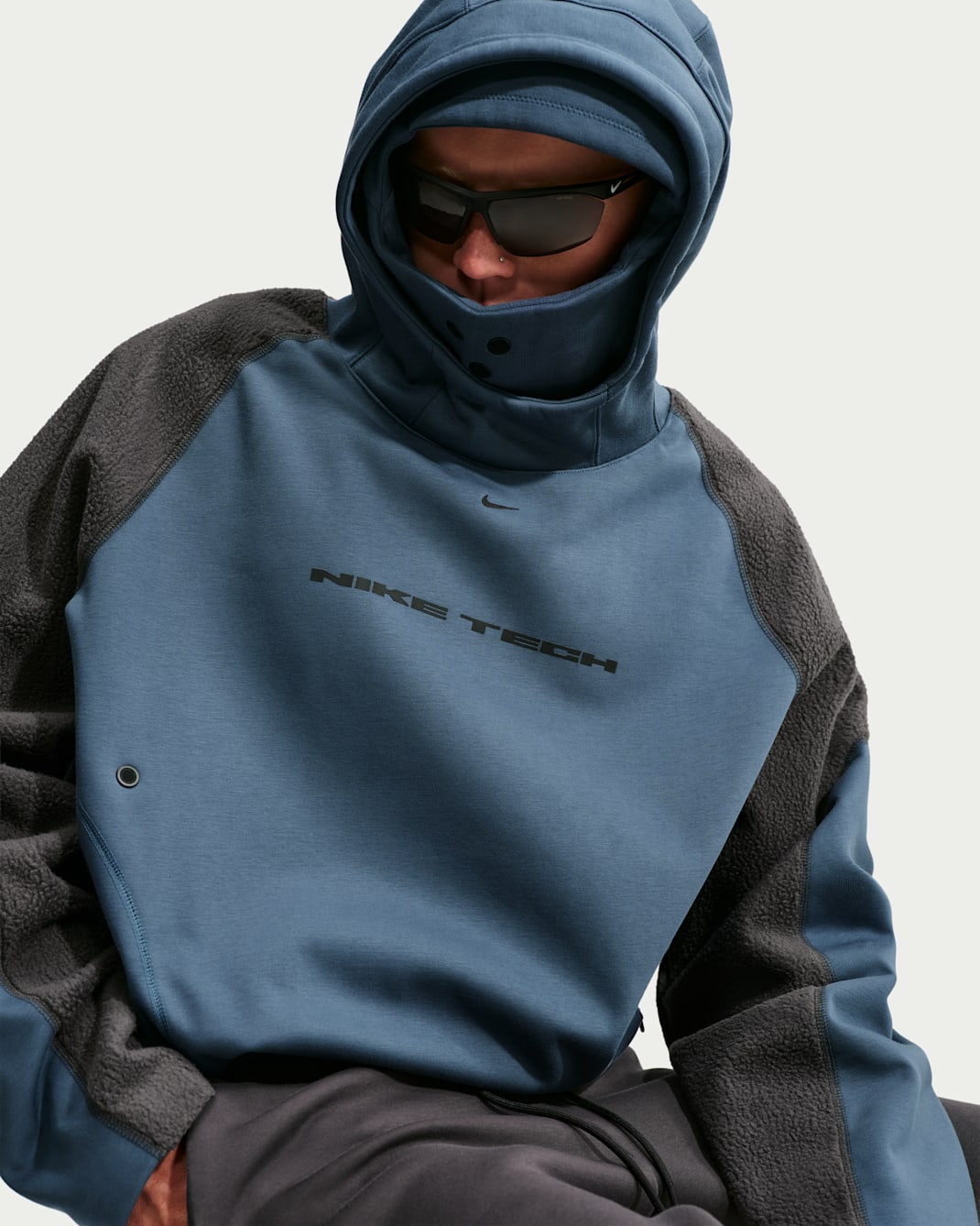 Nike Tech Boreas ekstra stor hettegenser til herre - New Slate/Anthracite/Svart