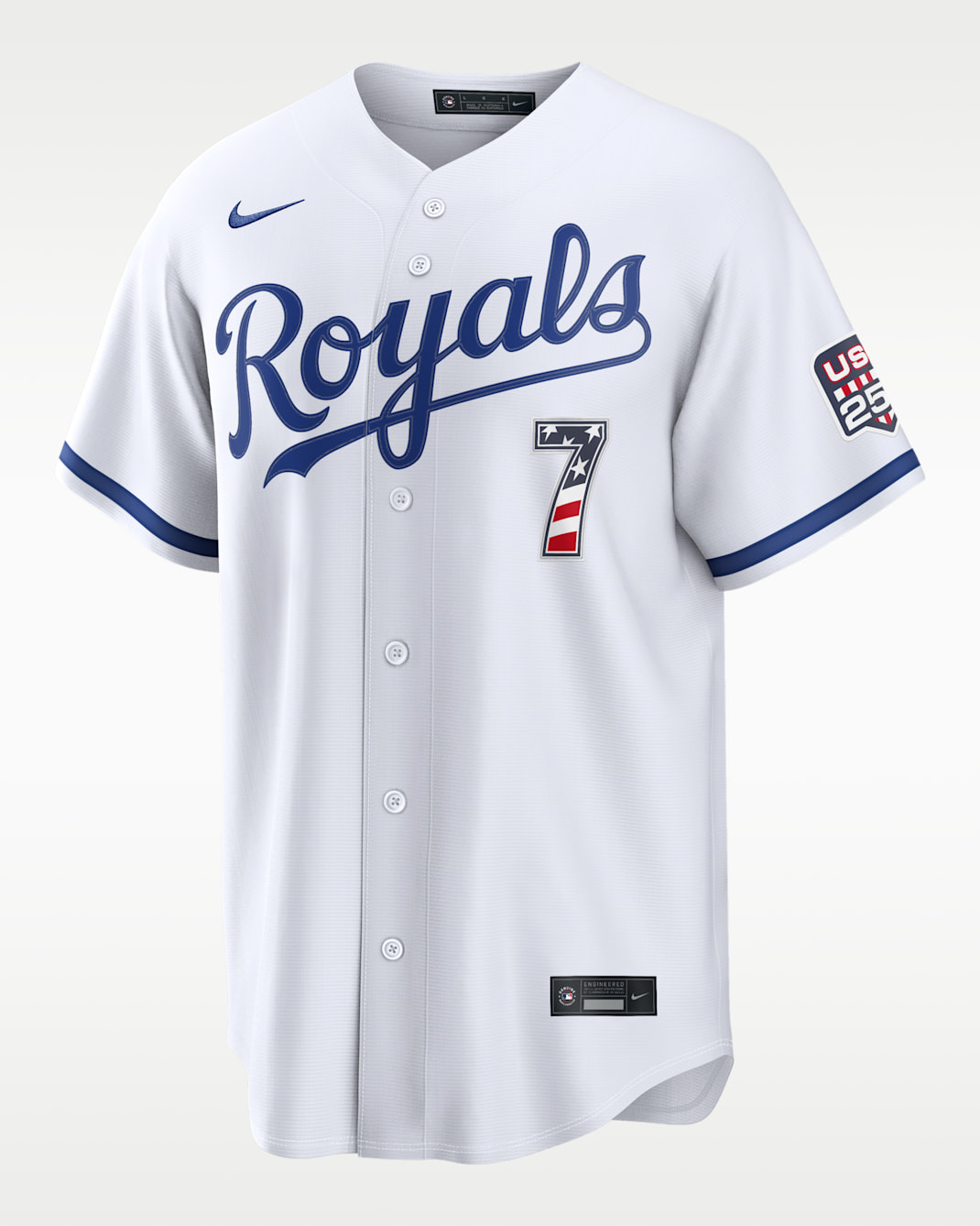 Bobby Witt Jr. Kansas City Royals USA 250 Men's Nike MLB Stadium Jersey - White