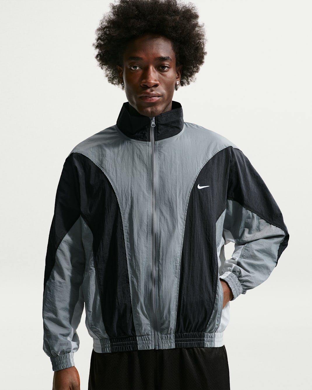 Chamarra de básquetbol Nikepara hombre - Gris humo/Negro/Gris humo claro/Blanco