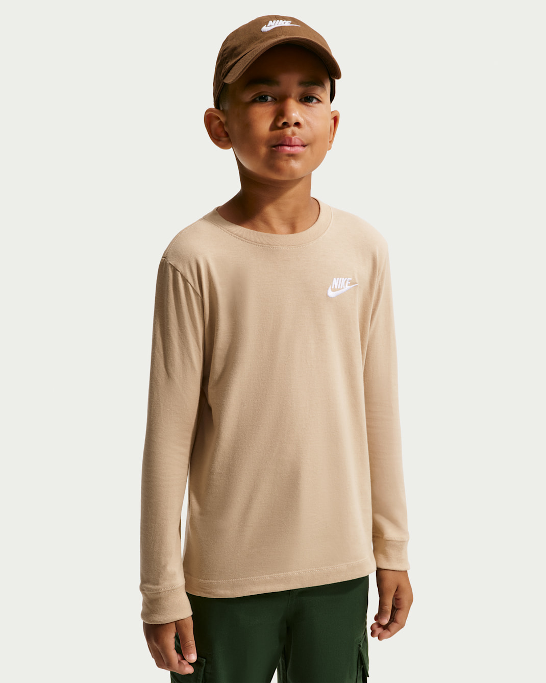 Playera de manga larga para niños grandes Nike Sportswear - Lino