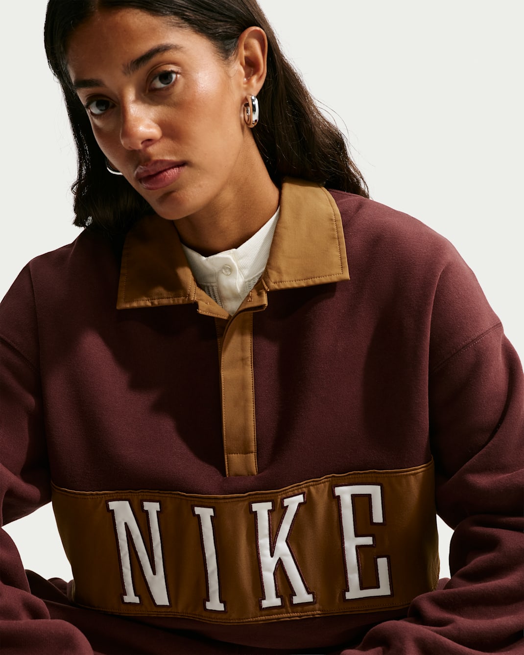 Nike Studio Fleece Medium Weight Women's Oversized Rugby Top