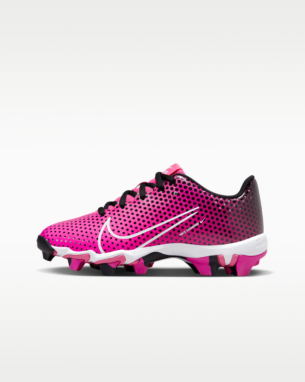 Nike Hyperdiamond 4 Keystone GG Big Kids' Softball Cleats - Black/Fierce Pink/White