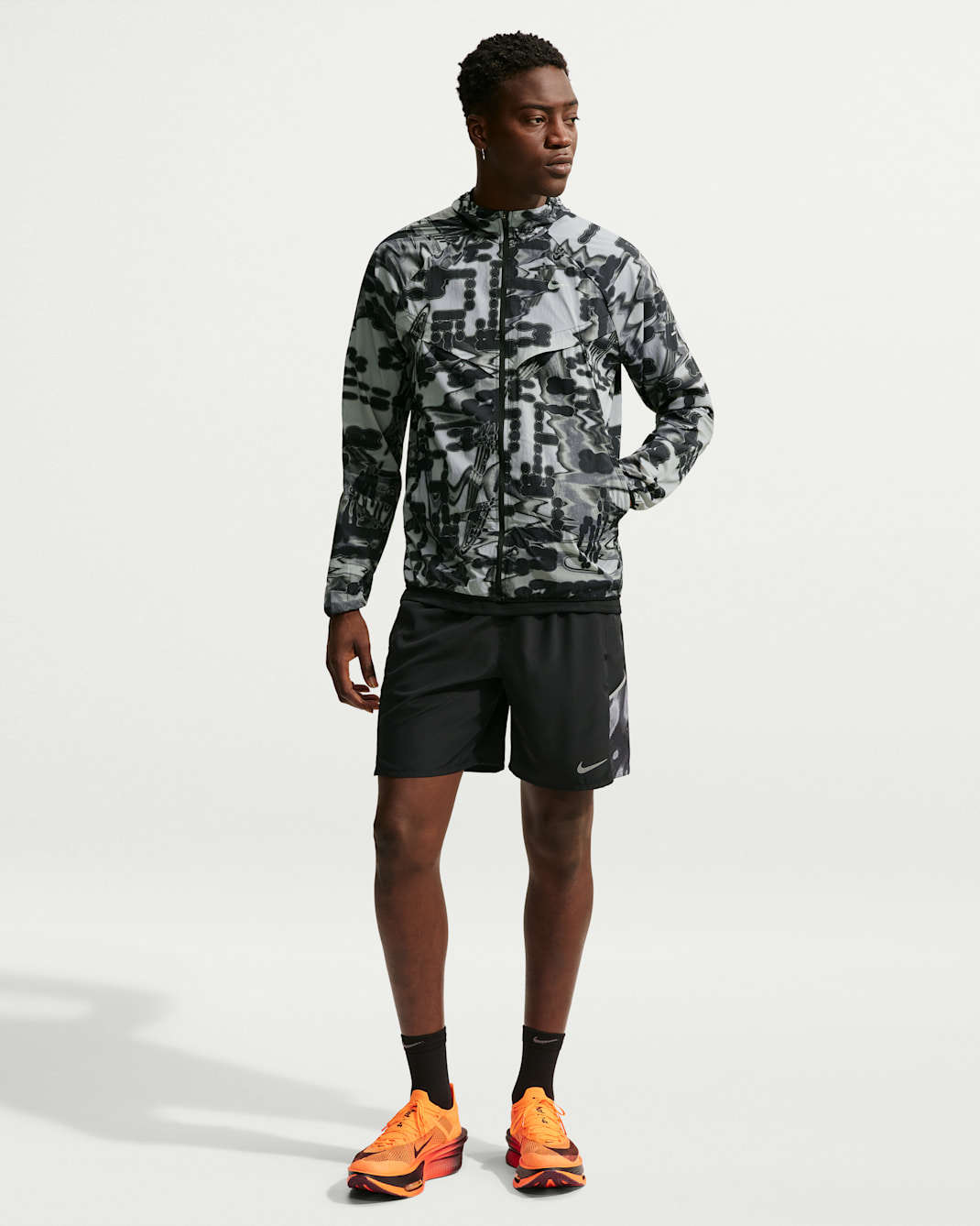 Giacca da running stampata con protezione UV Repel Nike Stride – Uomo - Stealth