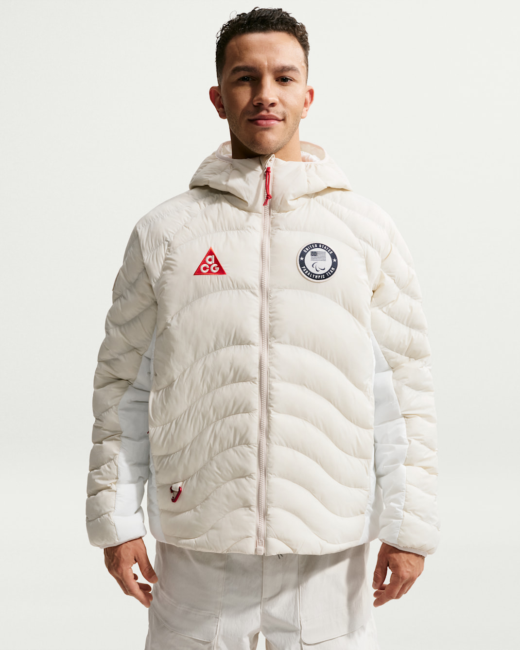 Nike ACG x United States Paralympic Team Men's Therma-FIT ADV Jacket - Light Orewood Brown/Summit White/Obsidian/Chile Red