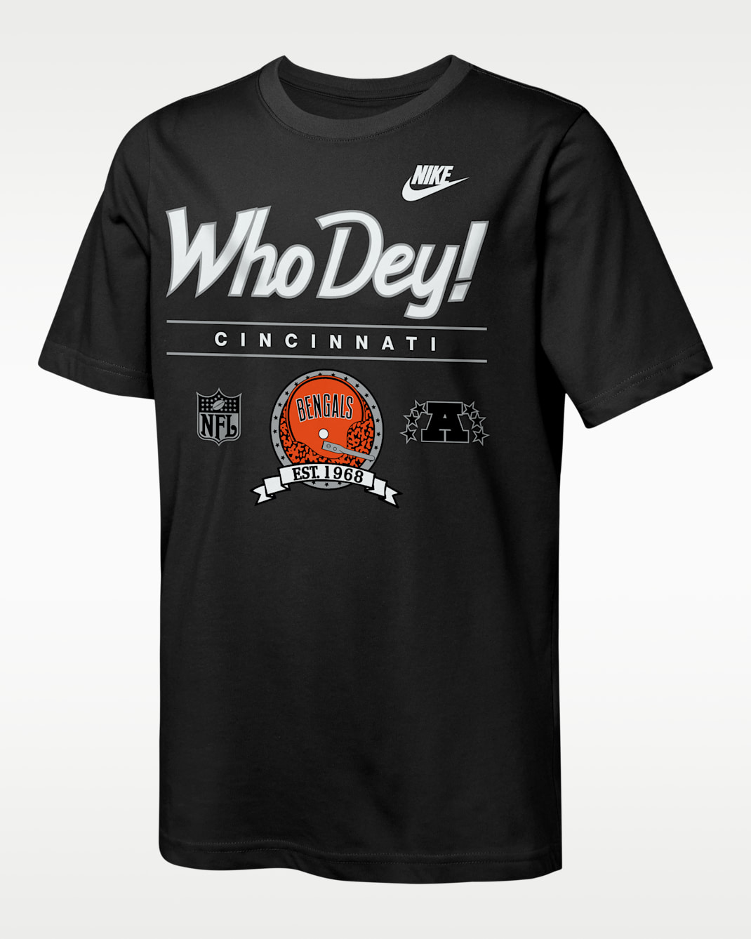 Cincinnati Bengals Rewind Hometown Slub Big Kids' Nike Dri-FIT NFL T-Shirt - Black