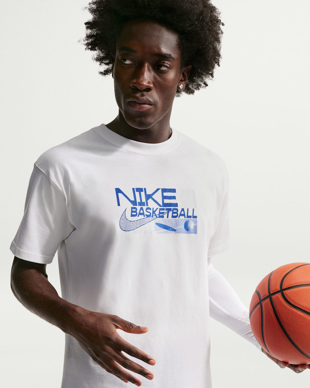 T-shirt de basquetebol Nike para homem - Branco