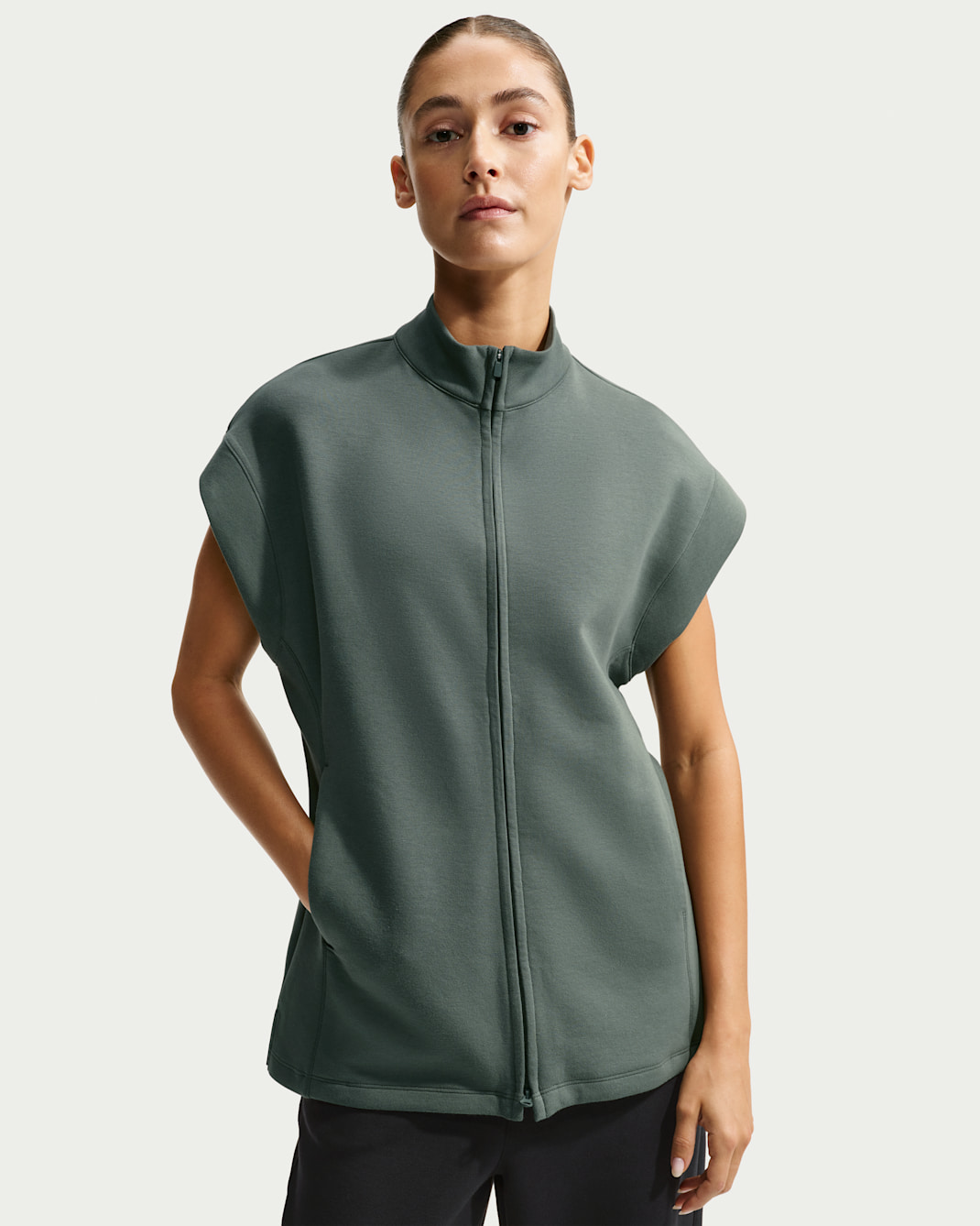 Nike 24.7 ImpossiblySoft Women's Dri-FIT Full-Zip Tunic - Camo Green/Outdoor Green