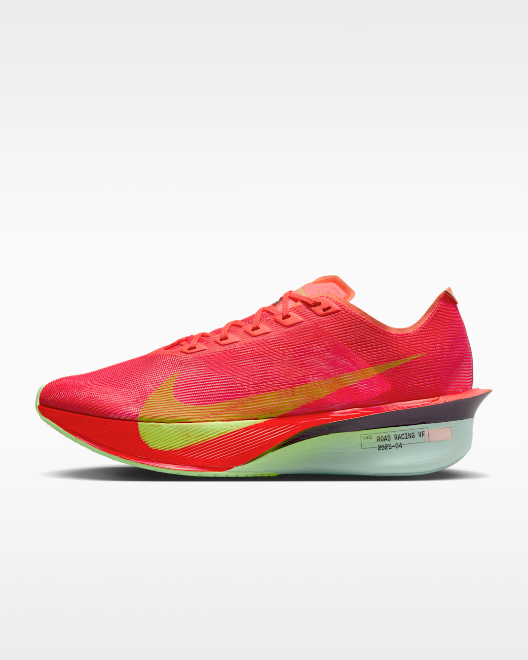 Nike Vaporfly 4 Men's Road Racing Shoes - Bright Crimson/Mint Foam/Cave Purple/Lime Blast
