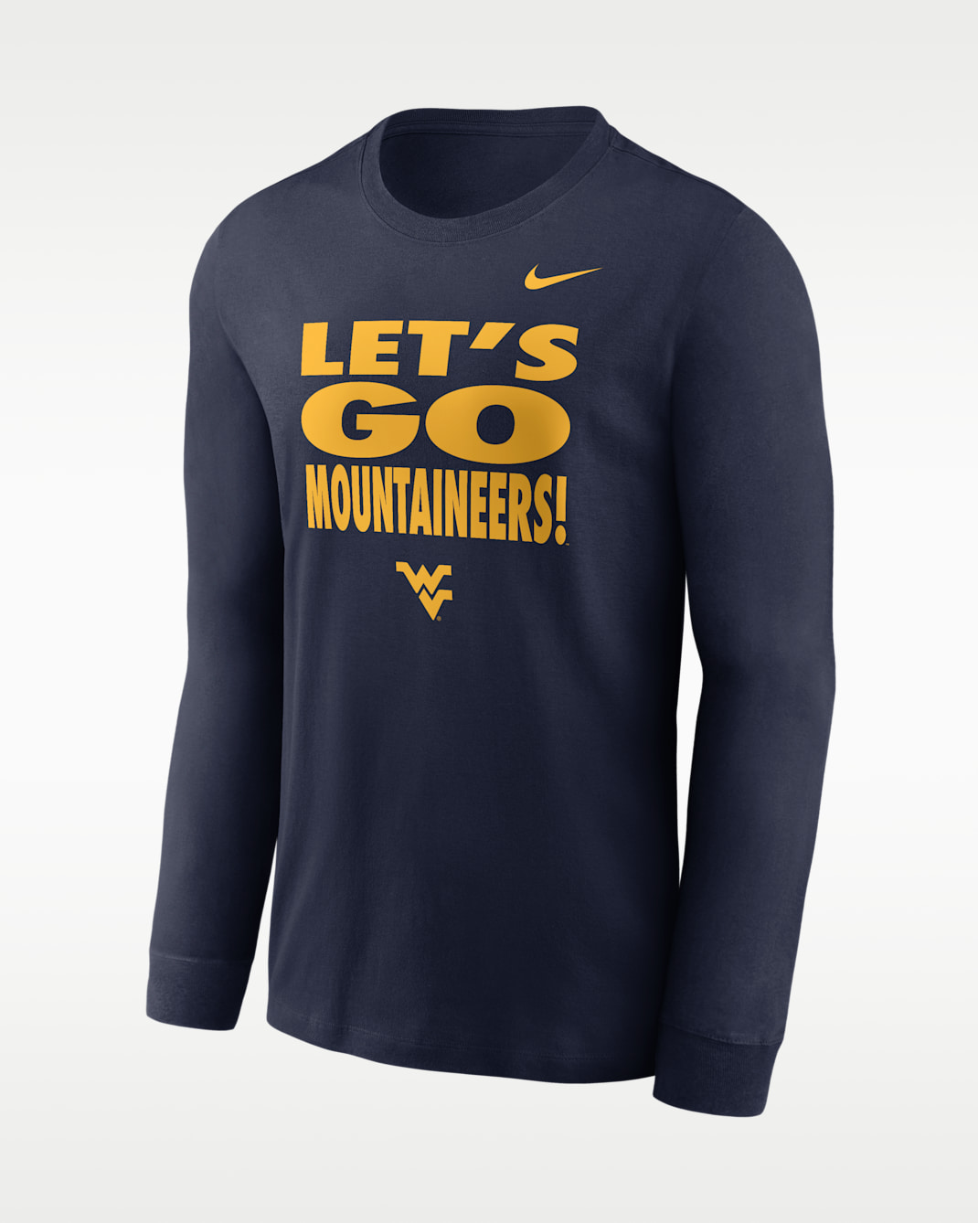 Playera de manga larga universitaria Nike Dri-FIT para hombre West Virginia Sideline Slogan - Azul marino universitario