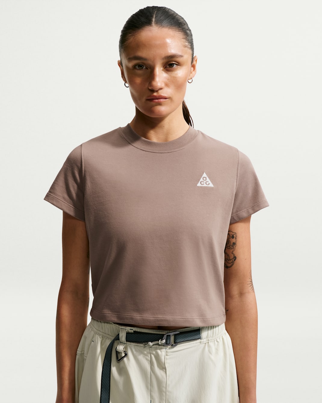 Nike ACG Women's Dri-FIT Short-Sleeve Top - Mink Brown/Summit White