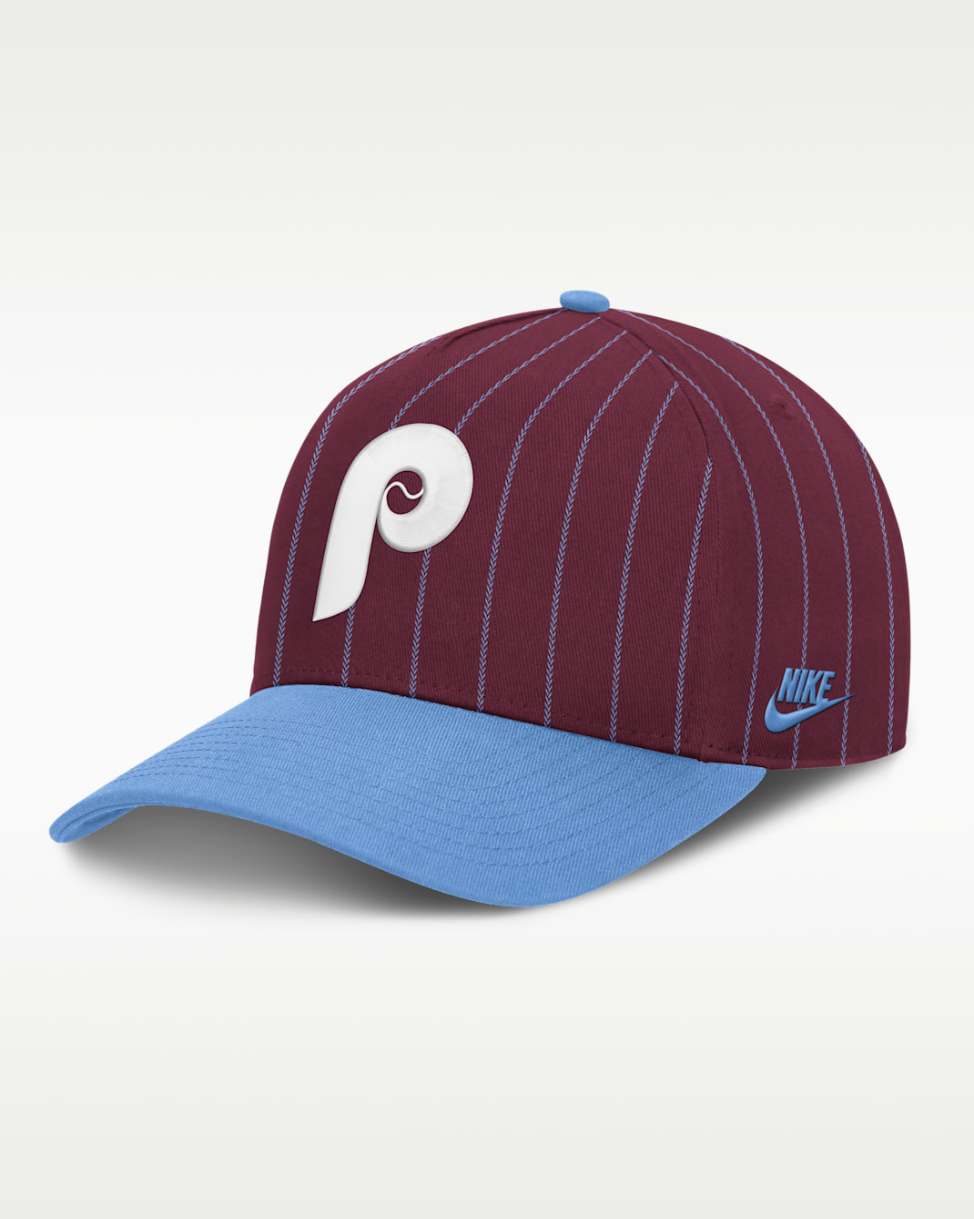 Philadelphia Phillies Cooperstown Rise Men's Nike MLB A-Frame Adjustable Hat - Maroon/Light Blue