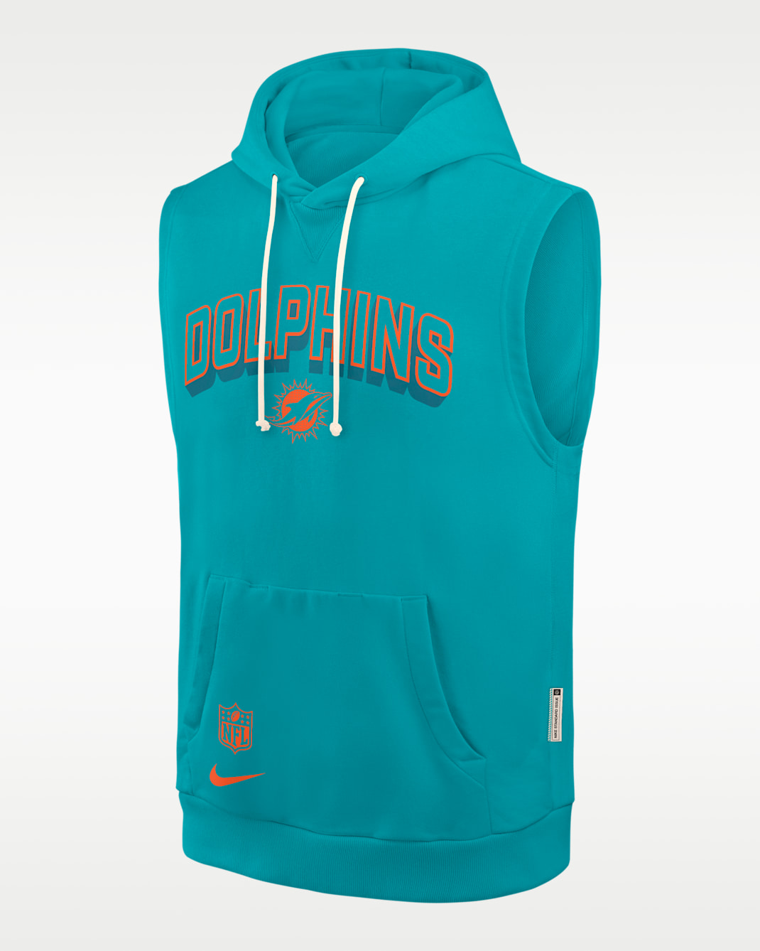 Sudadera con gorro sin cierre sin mangas Nike Dri-FIT de la NFL para hombre Miami Dolphins Sideline - Verde