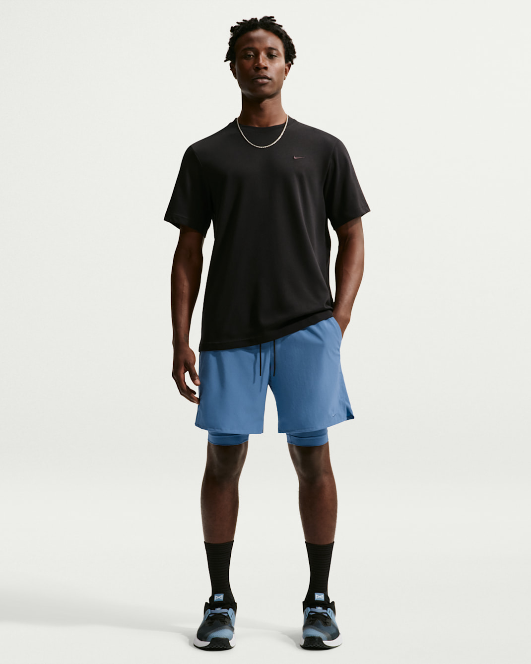 Nike Unlimited Pantalón corto versátil Dri-FIT 2 en 1 de 18 cm - Hombre - Indigo Storm/Indigo Storm/Negro/Indigo Storm