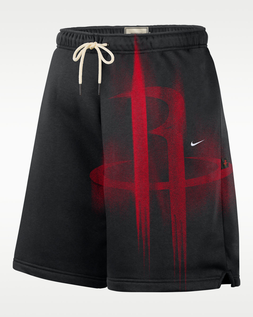 Shorts de básquetbol de tejido Fleece para hombre Houston Rockets Standard Issue - Negro/Blanco