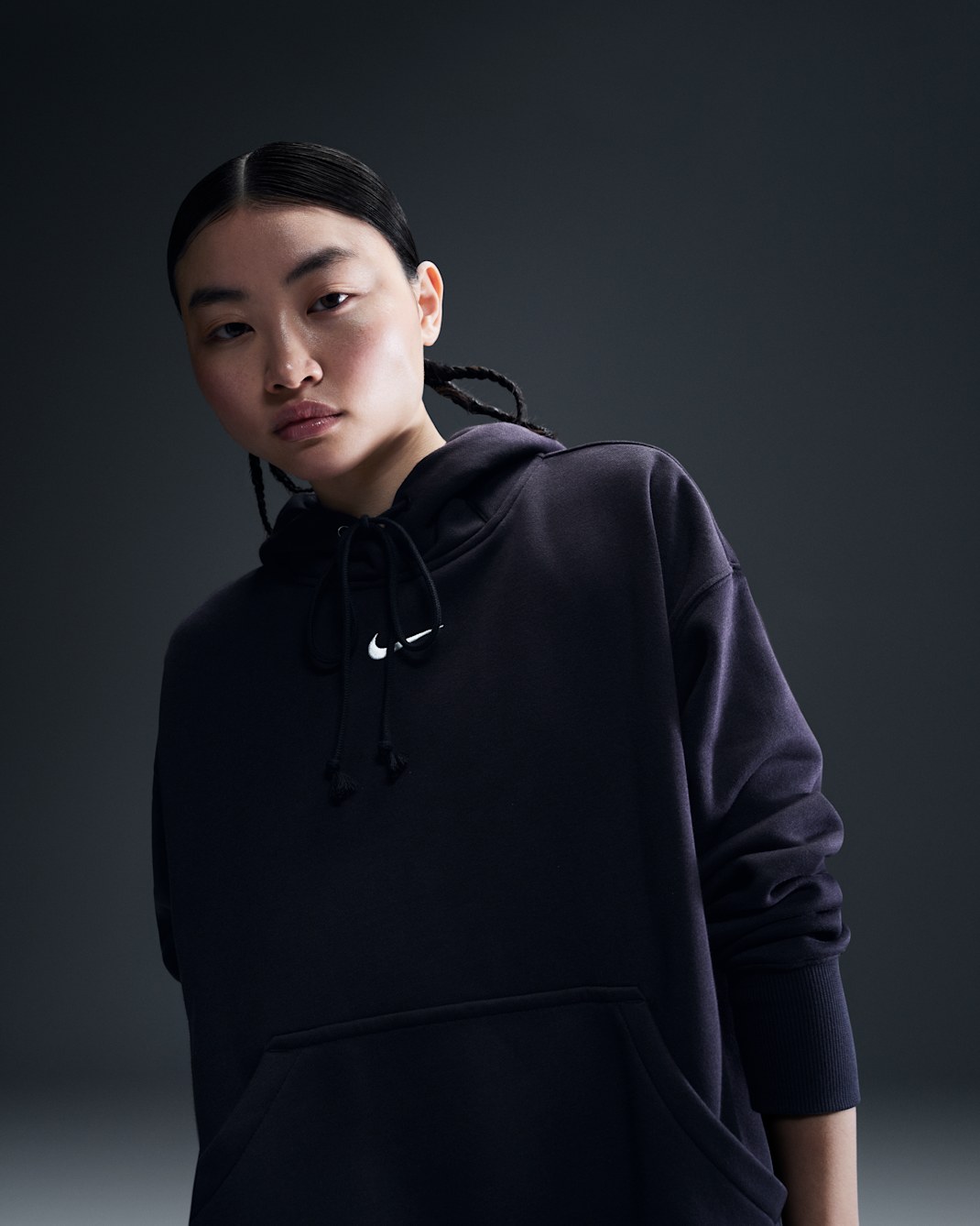 Sudadera con gorro sin cierre oversized para mujer Nike Sportswear Phoenix Fleece - Negro/Vela