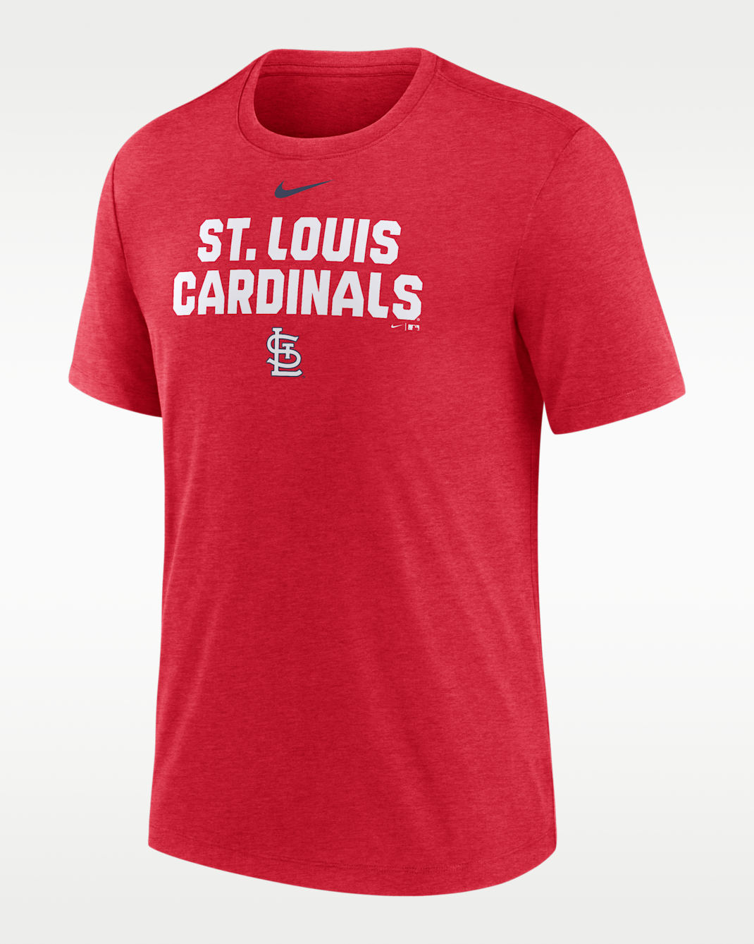St. Louis Cardinals Stacked Men's Nike MLB T-Shirt - Red Heather