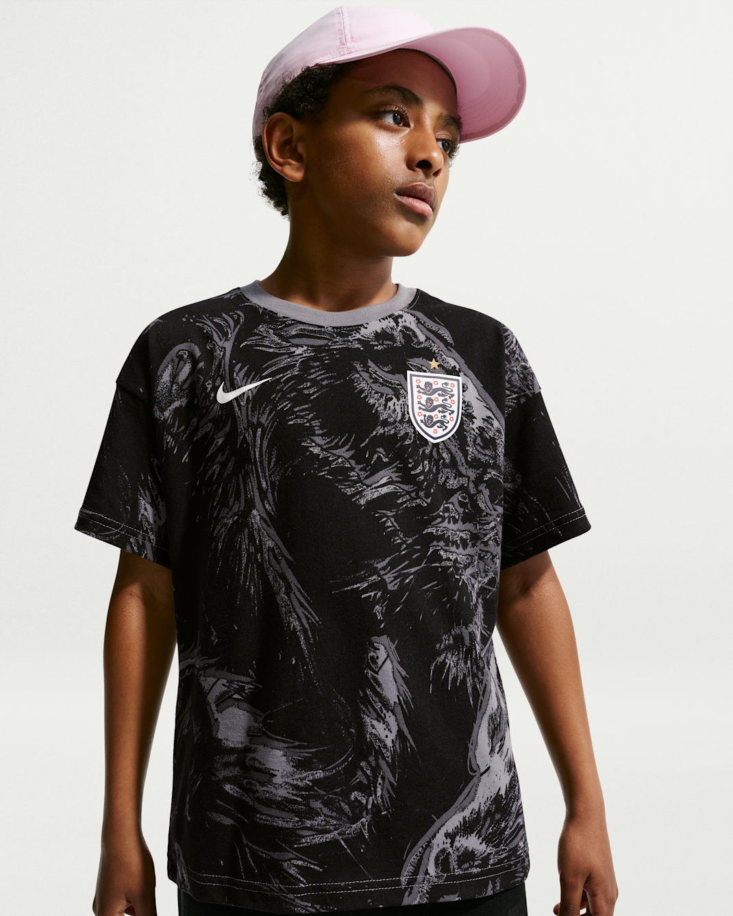 Playera de fútbol Nike para niños talla grande England - Gris acero oscuro