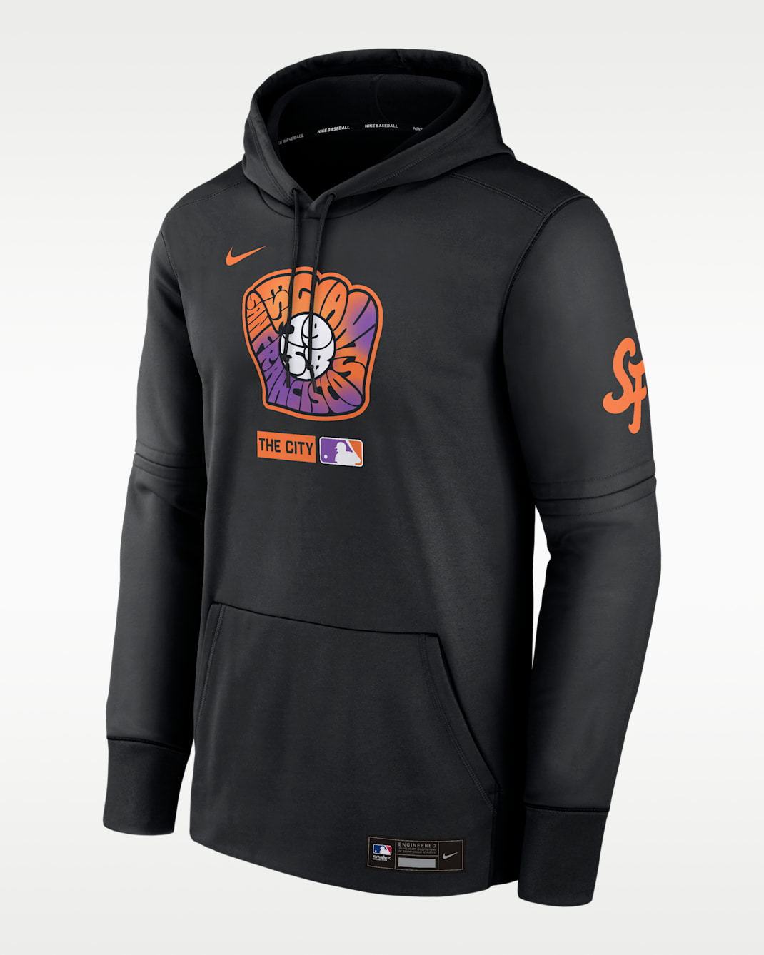 San Francisco Giants Authentic Collection City Connect Men's Nike Therma MLB Pullover Hoodie - Black