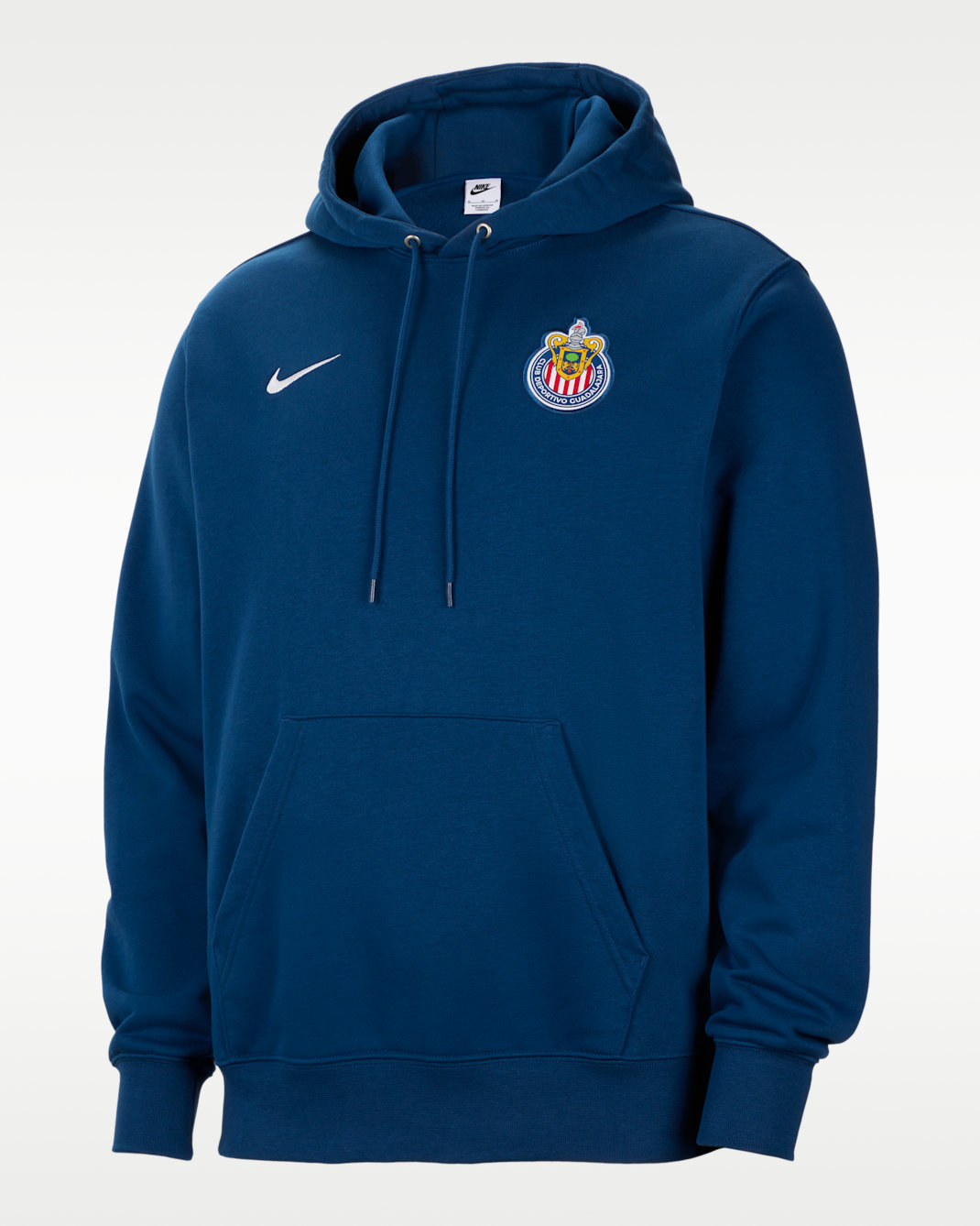 Sudadera con gorro sin cierre de futbol de French Terry Nike Club para hombre Chivas - Azul valiente/Blanco